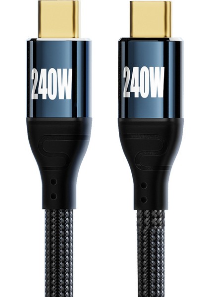 iPhone 15 Serisi için 2 M Usb-C Pd 240 W Hızlı Şarj Kablosu 480 Mbps Veri Iletim Hattı Naylon Örgülü Tip-C-Tip-C Kablo (Yurt Dışından)