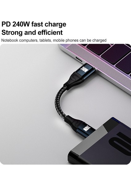 iPhone 15 Serisi için 2 M Usb-C Pd 240 W Hızlı Şarj Kablosu 480 Mbps Veri Iletim Hattı Naylon Örgülü Tip-C-Tip-C Kablo (Yurt Dışından)