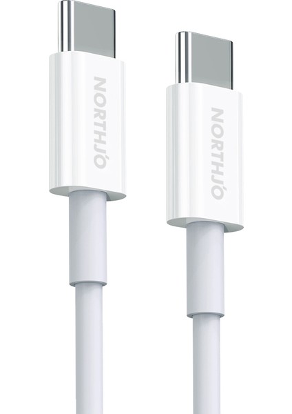 iPhone 15 Serisi için 2m Pd 100W Tip-C-Tip-C Telefon Tablet Dizüstü Bilgisayar E-Marker Çipli Hızlı Şarj Veri Kablosu-Beyaz (Yurt Dışından)