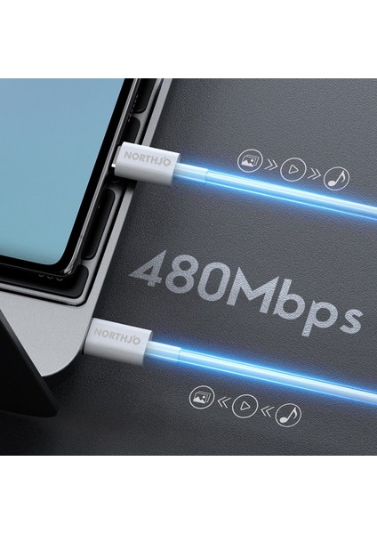 iPhone 15 Serisi için 2m Pd 100W Tip-C-Tip-C Telefon Tablet Dizüstü Bilgisayar E-Marker Çipli Hızlı Şarj Veri Kablosu-Beyaz (Yurt Dışından)