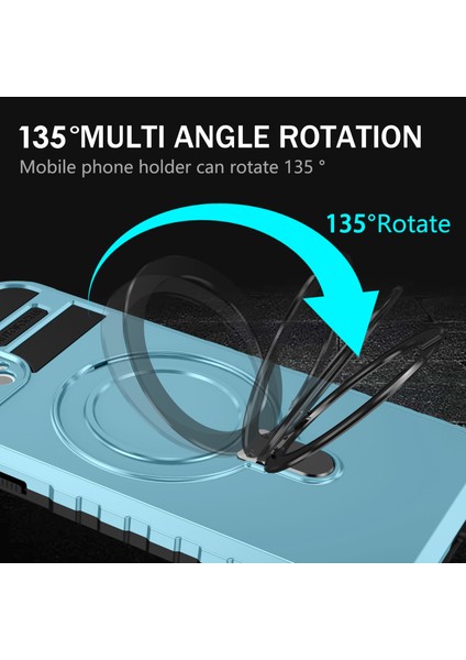 iPhone 12 Pro Max Için Manyetik Destekli Kılıf Pc+Tpu Telefon Kılıfı-Gök Mavisi (Yurt Dışından)