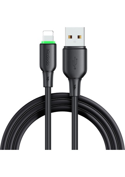 Alpha Serisi CA-474 1,2m Usb-A-Lightning Kablosu 3A Silikon Veri Kablosu-Siyah (Yurt Dışından)