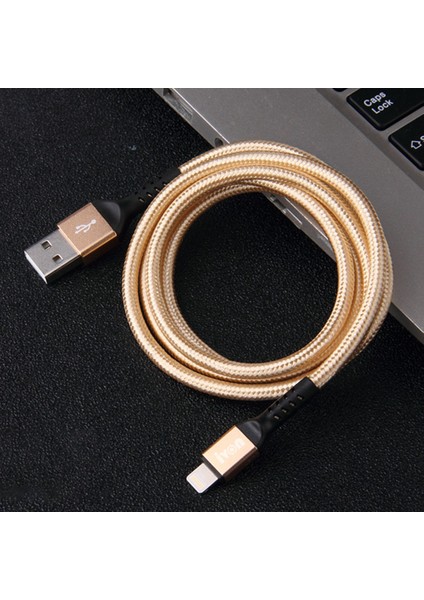 iPhone 2.1A Hızlı Şarj Aleti Veri Aktarım Kablosu için 1m Usb'den Yıldırıma 8 Pinli Şarj Kablosu Örgülü Tasarım-Altın (Yurt Dışından) fırsatları