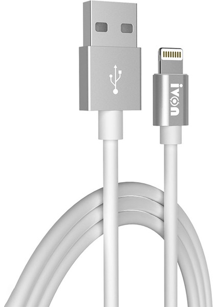 2.4A 8 Pinli Telefon Şarj Aleti Alüminyum Alaşımlı Kabuk Yıldırım Veri Kablosu, 2m-Gri (Yurt Dışından)