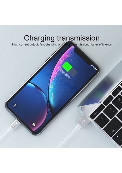 2.4A 8 Pinli Telefon Şarj Aleti Alüminyum Alaşımlı Kabuk Yıldırım Veri Kablosu, 2m-Gri (Yurt Dışından)