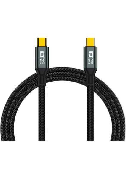 iPhone 15 Serisi Için 1,5 M Çok Fonksiyonlu Usb3.2 20 Gbps Tip-C-Tip-C Veri Kablosu, 8k Senkronizasyon Ekranı 100W Şarj Kablosu (Yurt Dışından)