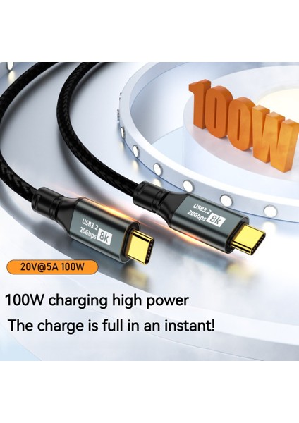 iPhone 15 Serisi Için 1,5 M Çok Fonksiyonlu Usb3.2 20 Gbps Tip-C-Tip-C Veri Kablosu, 8k Senkronizasyon Ekranı 100W Şarj Kablosu (Yurt Dışından)