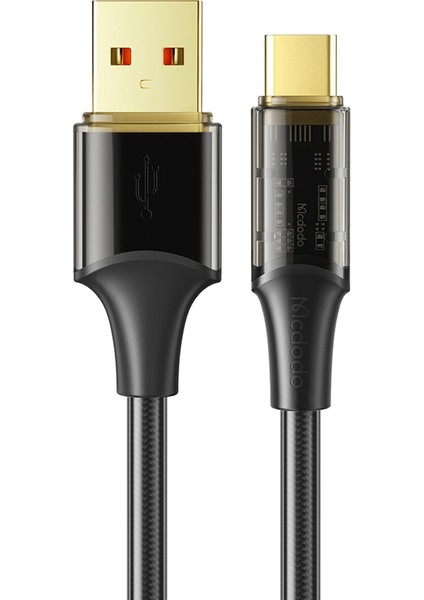 iPhone 15 Serisi Için 1,2m Amber Serisi Şeffaf Usb'den Type-C'ye Veri Kablosu 6A Maksimum Şarj Kablosu-Siyah (Yurt Dışından)