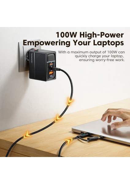 2'si 1 Arada Dijital Ekran Veri Kablosu Type-C-Type-C/ip, 100W Hızlı Şarj Kablosu, 1 Metre (Yurt Dışından)