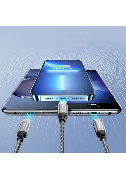 3'ü 1 Arada Usb'den Tip-C'ye/yıldırım/mikro Geri Çekilebilir Veri Kablosu 3A Hızlı Şarj Naylon Örgülü Kablo (Yurt Dışından)