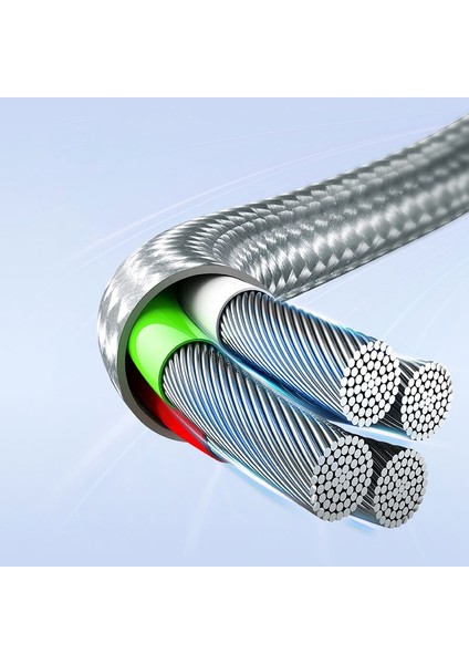 3'ü 1 Arada Usb'den Tip-C'ye/yıldırım/mikro Geri Çekilebilir Veri Kablosu 3A Hızlı Şarj Naylon Örgülü Kablo (Yurt Dışından)