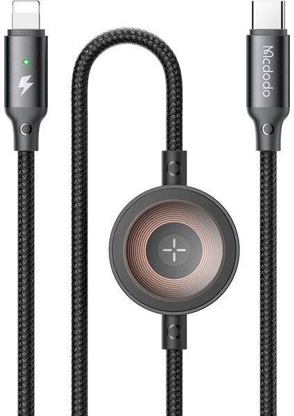 2'si 1 Arada Veri Kablosu Tip-C-Ip + Watch Kablosuz Şarj Cihazı 36W 1,5 M (Yurt Dışından)