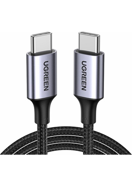 iPhone 15 Serisi için 100W 4.0 Pd USB C'den USB C'ye Hızlı Şarj Kablosu Naylon Örgülü Tip-C Kablo için Samsung S20/MACBOOK/IPAD Pro (1 M) (Yurt Dışından)