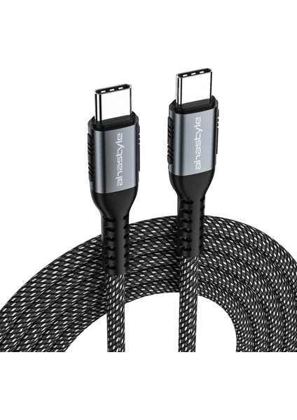 iPhone 15 Serisi için 1m Usb-C Pd Hızlı Şarj Kablosu Type-C-Type-C Veri Aktarım Kablosu Dahili E-Mark ÇIPI-100W (Yurt Dışından)