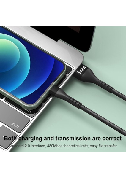 iPhone 15 Serisi için 1,5m Veri Kablosu 2,4A Usb'den Tip-C'ye Esnek Ka Kablo (Yurt Dışından)