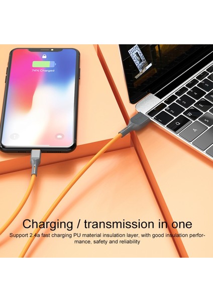 Usb'den Lightning 2.4A Şarj Kablosu 8 Pimli Veri Kablosu, 1m-Siyah (Yurt Dışından)