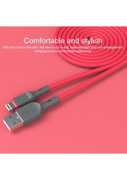 Usb'den Lightning 2.4A Şarj Kablosu 8 Pimli Veri Kablosu, 1m-Siyah (Yurt Dışından)