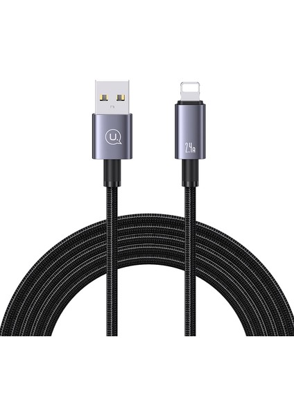 Forestl Digital 2m 2,4A Hızlı Şarj Kablosu Usb-A-Lightning Telefon Veri Kablosu-Kararmış (Yurt Dışından)