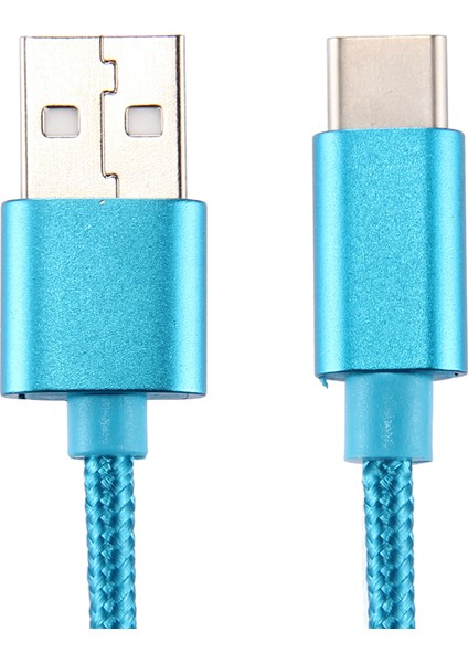 iPhone 15 Serisi için 1m Dokuma Doku Tip-C Samsung Note 8/s8/s8 Plus Vb. için USB Tersinir Veri Senkronizasyon Kablosu-Mavi (Yurt Dışından) modelleri