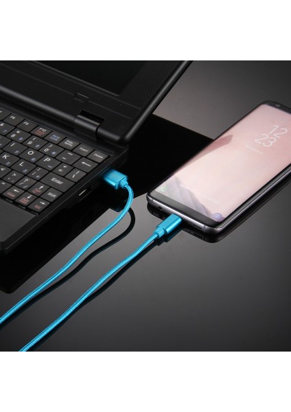 iPhone 15 Serisi için 1m Dokuma Doku Tip-C Samsung Note 8/s8/s8 Plus Vb. için USB Tersinir Veri Senkronizasyon Kablosu-Mavi (Yurt Dışından) indirimleri