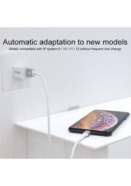 2.4A 8 Pinli Telefon Şarj Aleti Alüminyum Alaşımlı Kabuk Yıldırım Veri Kablosu, 2m-Siyah (Yurt Dışından) modelleri