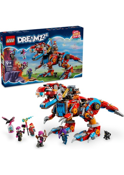 LEGO® DREAMZzz™ Cooper’ın Robot Dinozoru C-Rex 71484 – 9 Yaş ve Üzeri Çocuklar İçin 4 Minifigür ve T. rex Modeli İçeren Yaratıcı Oyuncak Yapım Seti (917 Parça)