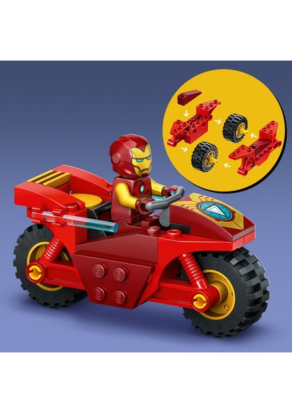 Marvel Motosikletli Iron Man ve Hulk 76287 - 4 Yaş ve Üzeri Süper Kahraman Sevenler Için Avengers Minifigürleri Içeren Yaratıcı Oyuncak Yapım Seti (68 Parça)