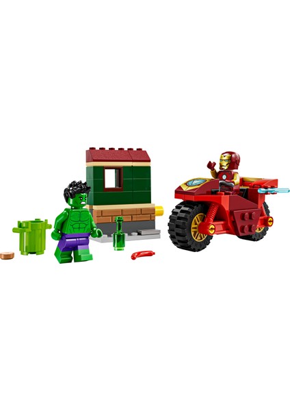 Marvel Motosikletli Iron Man ve Hulk 76287 - 4 Yaş ve Üzeri Süper Kahraman Sevenler Için Avengers Minifigürleri Içeren Yaratıcı Oyuncak Yapım Seti (68 Parça)