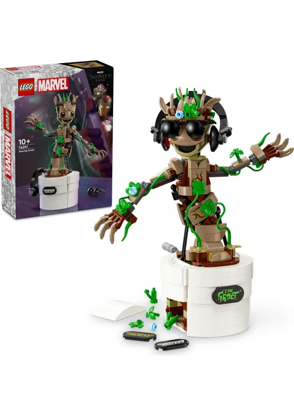 LEGO® Marvel Dans Eden Groot 76297 - 10 Yaş ve Üzeri Süper Kahraman Severler Için Hareketli Galaksinin Koruyucuları Karakteri Içeren Yaratıcı Oyuncak Model Yapım Seti (459 Parça)