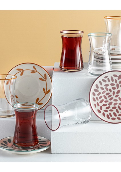 Trina Porselen 6'lı Çay Seti 160 ml Renkli