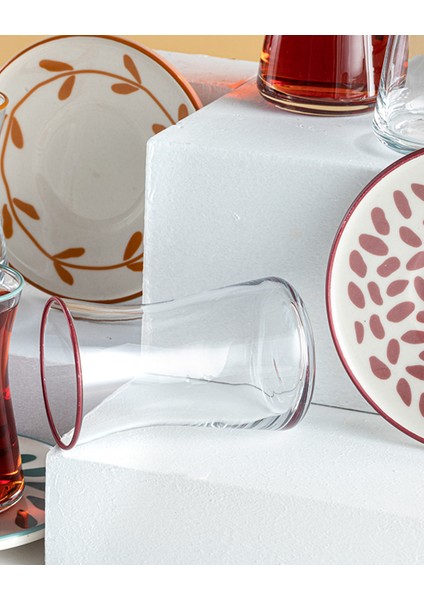 Trina Porselen 6'lı Çay Seti 160 ml Renkli