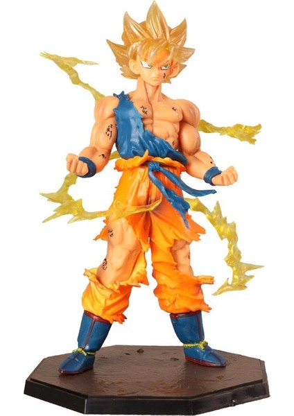 Dragon Ball Şekil Güneş Wukong Savaş Hasarlı Versiyonu Süper Saiyan Araba Süsleme Şasi Dekorasyon Anime Modeli Süsleme (Yurt Dışından)