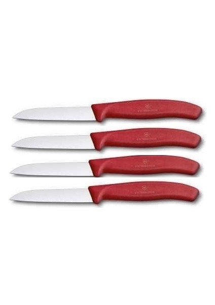 Swissmade 6.7401 4'lü Kırmızı Düz Soyma Bıçağı