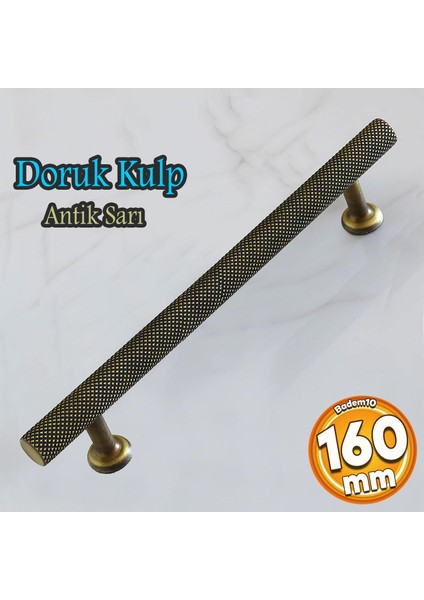 Doruk Kulp 160 mm Antik Sarı Metal Mobilya Çekmece Mutfak Dolabı Kulbu