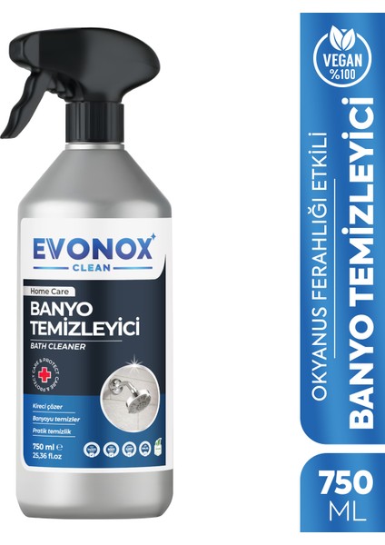 Clean Ultra Güçlü Banyo Temizleyici ve Kireç Çözücü Okyanus Kokulu Sprey 750 ml