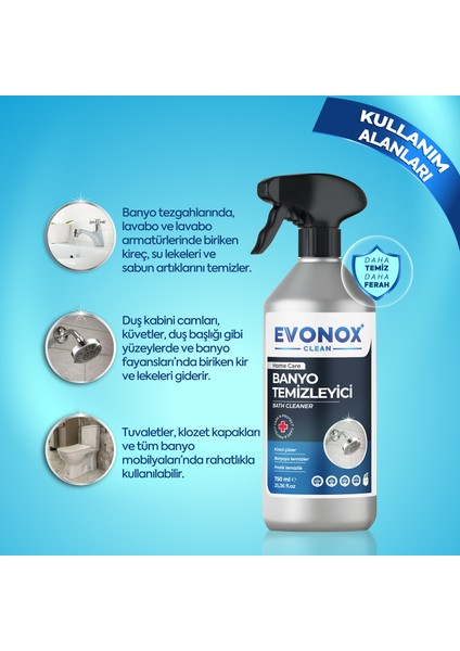 Clean Ultra Güçlü Banyo Temizleyici ve Kireç Çözücü Okyanus Kokulu Sprey 750 ml