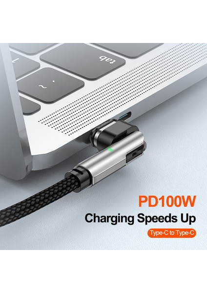 2 M 180 Derece Dönüşlü Usb-C'den Tip C/ip'ye 2'si 1 Arada Pd 100W/27W Manyetik Şarj Kablosu (Yurt Dışından)
