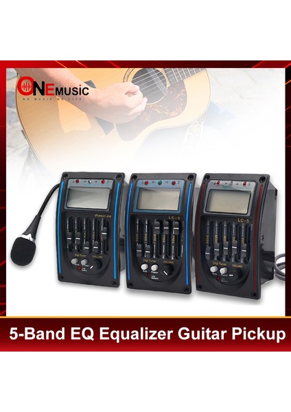 Lc-4 Tarzı Lc- Band Akustik Gitar Preamp Eq Ekolayzer Pikap Tuner Sistemi Mikrofonlu Akustik Gitar Için (Yurt Dışından)
