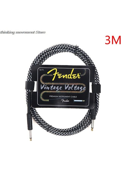 Mavi Stil Fender Elektro Gitar Kablosu Tel Kablo Jak Hattı Bas Elektrik Kutusu Ses Kablosu Gürültü Azaltma Hattı Renkli Örgülü Korumalı Kablo 3 Metre (Yurt Dışından)