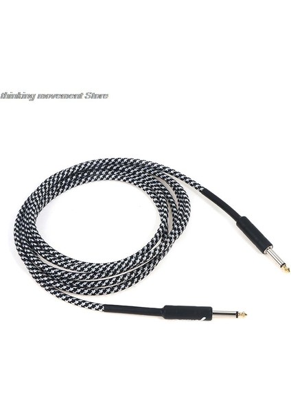 Mavi Stil Fender Elektro Gitar Kablosu Tel Kablo Jak Hattı Bas Elektrik Kutusu Ses Kablosu Gürültü Azaltma Hattı Renkli Örgülü Korumalı Kablo 3 Metre (Yurt Dışından)