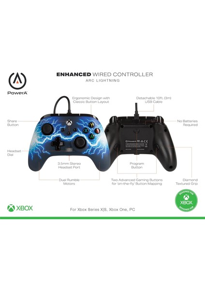 Enhanced Kablolu Kumanda Arc Lighting Xbox Series X|s