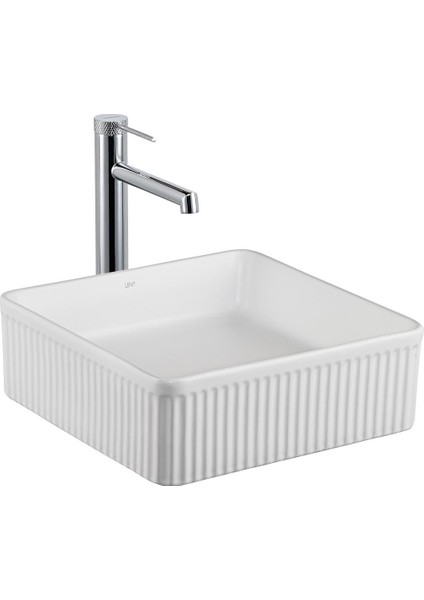 E-W1003MB Tezgah Üstü Lavabo Mat Beyaz