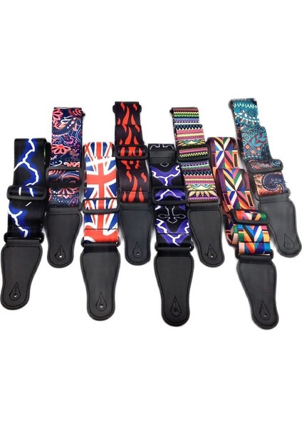S114D Stili Akustik Elektro Gitar Bas Için Ayarlanabilir Naylon Genişletme Kalınlaştırma Baskılı Gitar Askısı Eşsiz Desen Halka Özel Çok Renkli (Yurt Dışından) modelleri