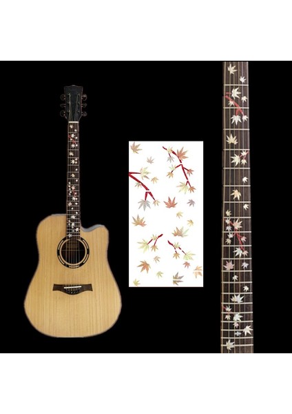 Akçaağaç Tarzı Gitar Ahşap Gitar Parmaklık Dekor Sticker Fretboard Çıkartma Başlık Için Headstock Elektro Gitar Parça Bas Aksesuarı (Yurt Dışından)