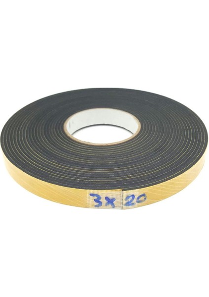 Kapı Pencere Izolasyon Bandı Yapışkan Kapı Pencere Süngeri Eva 3MMX20MM Siyah 25 Metre