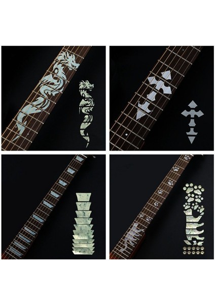 No.-7 Tarzı Elektro Akustik Gitar Bas Için Yeni Çapraz Inlay Çıkartmalar Sticker Ultra Ince Sticker Gitar Aksesuarları Elektro Gitar Parçaları (Yurt Dışından)