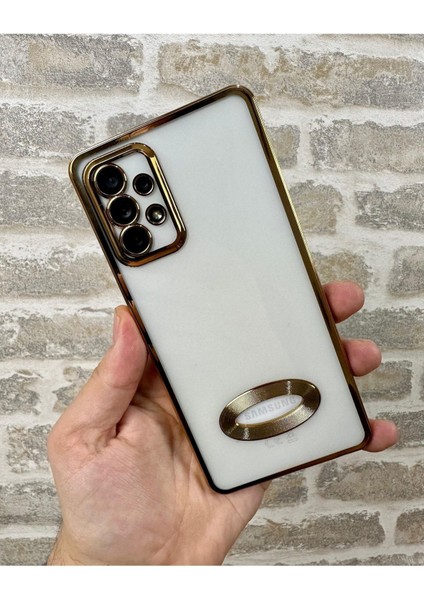 Samsung Galaxy A52/A52S Logo Detaylı Kenarları Renkli Kamera Korumalı Luxury Megavip Kılıf