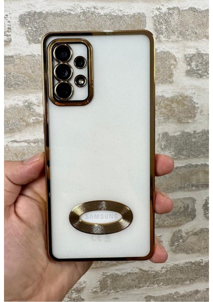 Samsung Galaxy A52/A52S Logo Detaylı Kenarları Renkli Kamera Korumalı Luxury Megavip Kılıf fiyatları