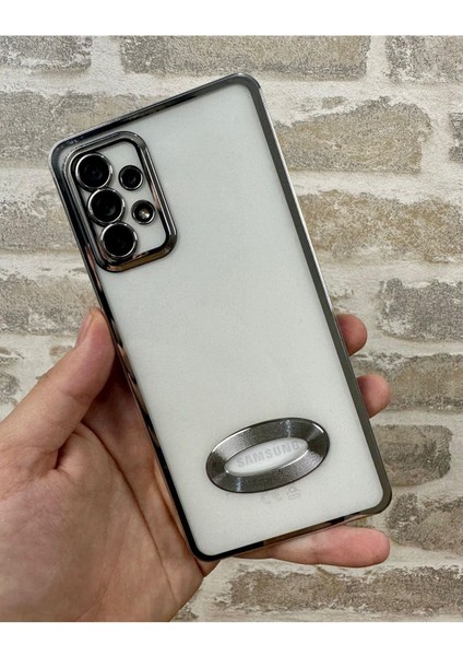 Samsung Galaxy A52/A52S Logo Detaylı Kenarları Renkli Kamera Korumalı Luxury Megavip Kılıf