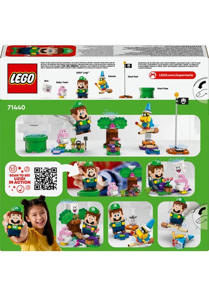 ® Super Mario İnteraktif LEGO® Luigi™ ile Maceralar 71440 - 6 Yaş ve Üzeri Çocuklar İçin Koleksiyonluk Yaratıcı Nintendo® Oyuncak Yapım Seti (210 Parça)